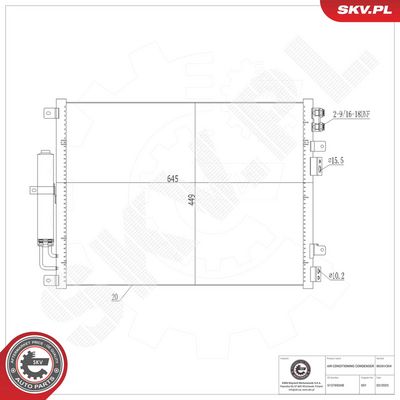 Condenser, air conditioning ESEN SKV 86SKV304