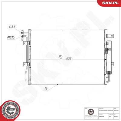 Condenser, air conditioning ESEN SKV 86SKV506