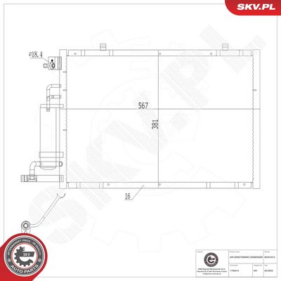 Condenser, air conditioning ESEN SKV 86SKV612