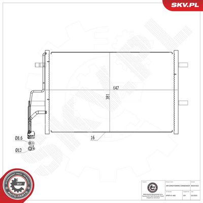Condenser, air conditioning ESEN SKV 86SKV622
