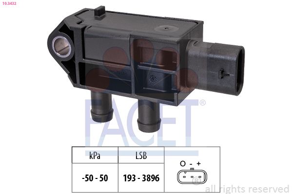 FACET 10.3432 Sensor, exhaust pressure