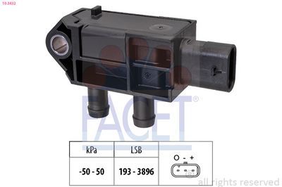 Sensor, exhaust pressure FACET 10.3432