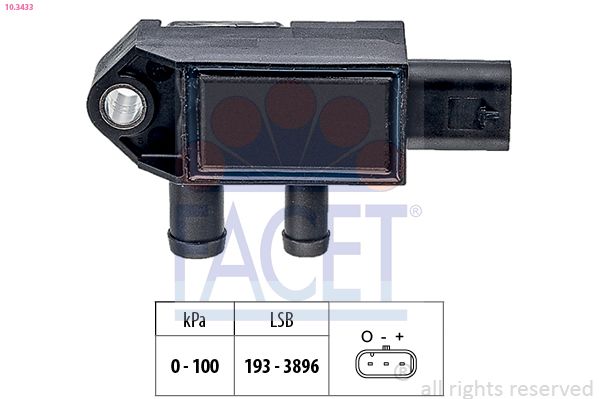 FACET 10.3433 Sensor, exhaust pressure