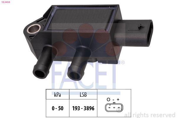 FACET 10.3434 Sensor, exhaust pressure