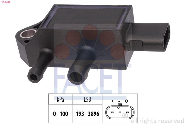FACET 10.3437 Sensor, exhaust pressure