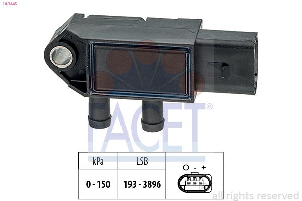 FACET 10.3445 Sensor, exhaust pressure