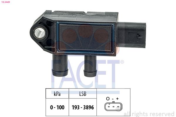 FACET 10.3449 Sensor, exhaust pressure
