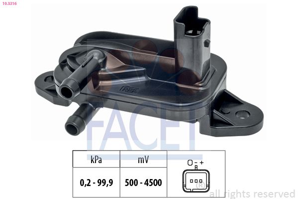 FACET 10.3316 Sensor, exhaust pressure
