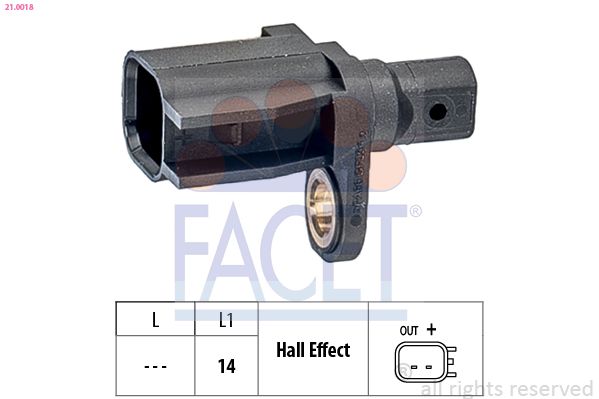FACET 21.0018 Sensor, wheel speed