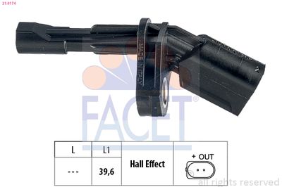 Sensor, wheel speed FACET 21.0174