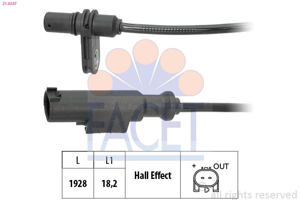 FACET 21.0247 Sensor, wheel speed
