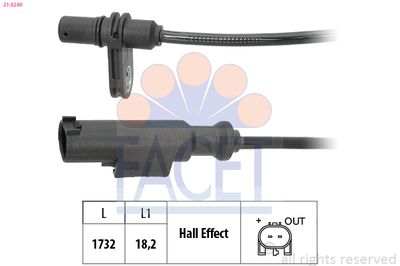 Sensor, wheel speed FACET 21.0249