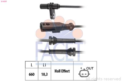 Sensor, wheel speed FACET 21.0337