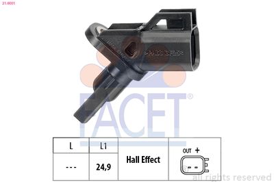 Sensor, wheel speed FACET 21.0001