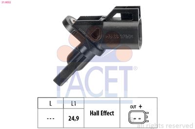 Sensor, wheel speed FACET 21.0002