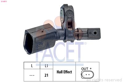 Sensor, wheel speed FACET 21.0011