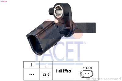 Sensor, wheel speed FACET 21.0013