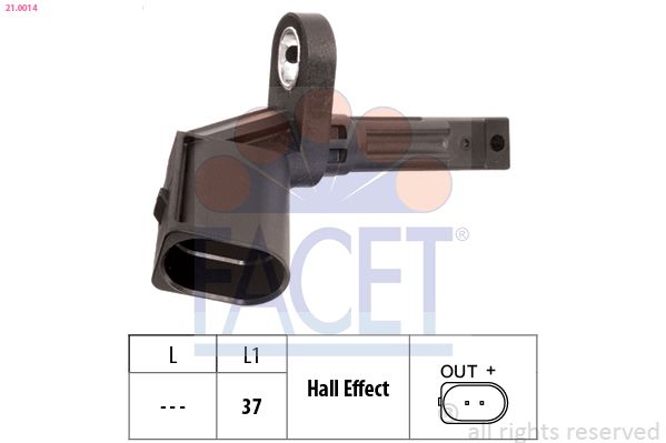 FACET 21.0014 Sensor, wheel speed