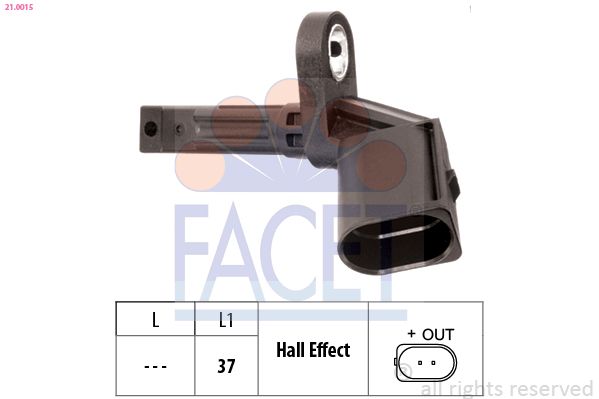 FACET 21.0015 Sensor, wheel speed