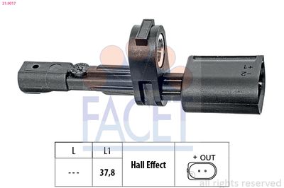 Sensor, wheel speed FACET 21.0017