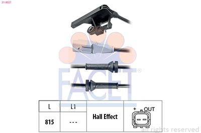 Sensor, wheel speed FACET 21.0027