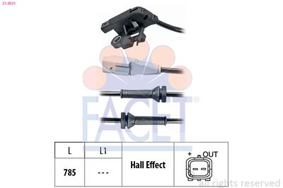 Sensor, wheel speed FACET 21.0031
