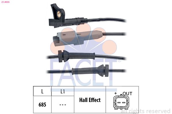FACET 21.0035 Sensor, wheel speed