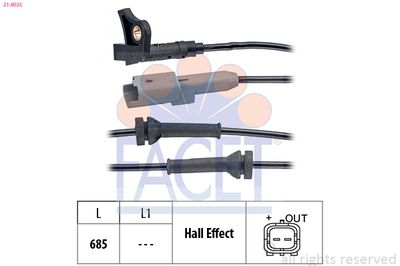 Sensor, wheel speed FACET 21.0035