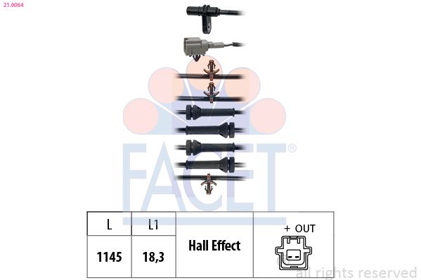 FACET 21.0064 Sensor, wheel speed
