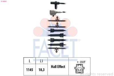 Sensor, wheel speed FACET 21.0064