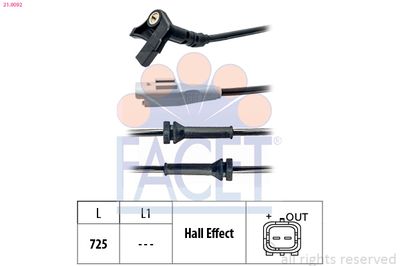 Sensor, wheel speed FACET 21.0092