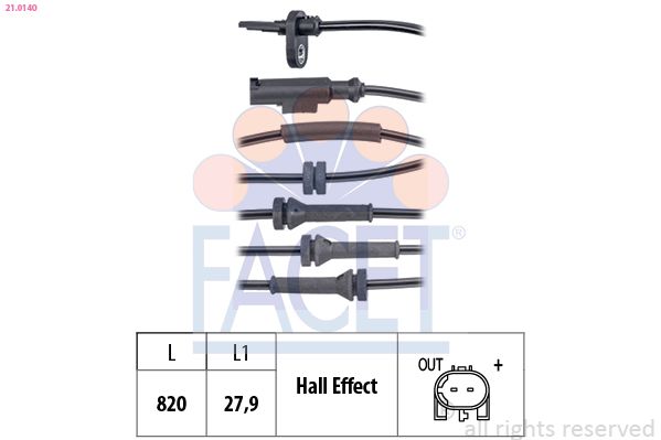 FACET 21.0140 Sensor, wheel speed