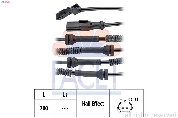 FACET 21.0146 Sensor, wheel speed