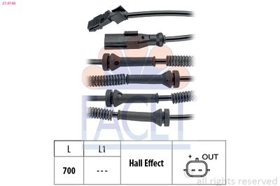 Sensor, wheel speed FACET 21.0146