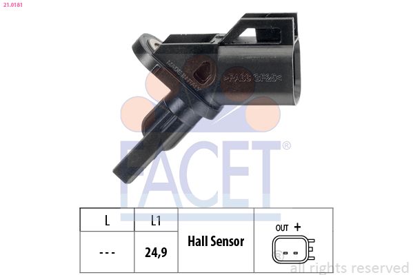 FACET 21.0181 Sensor, wheel speed