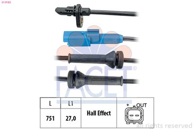 Sensor, wheel speed FACET 21.0182