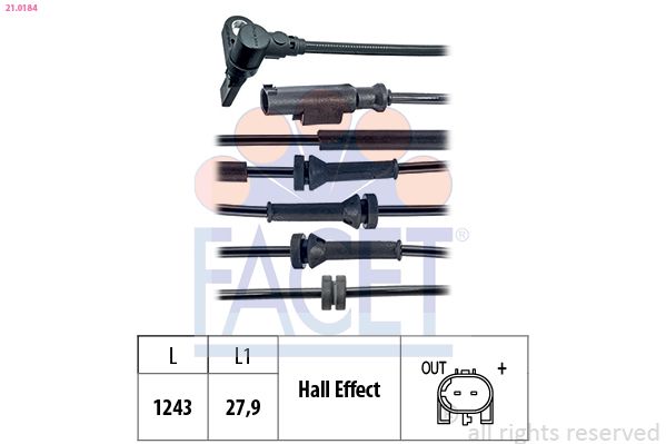 FACET 21.0184 Sensor, wheel speed