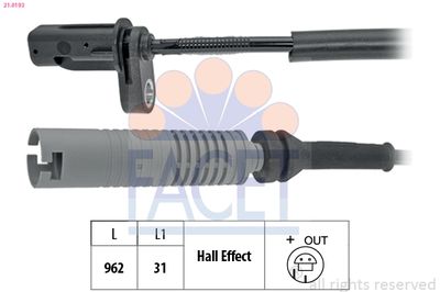 Sensor, wheel speed FACET 21.0193