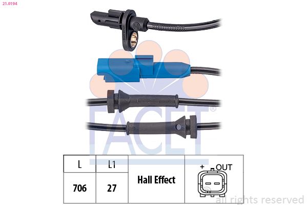 FACET 21.0194 Sensor, wheel speed