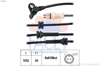 Sensor, wheel speed FACET 21.0224