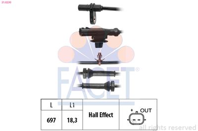 Sensor, wheel speed FACET 21.0230