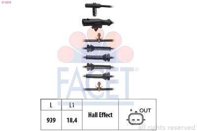 Sensor, wheel speed FACET 21.0234