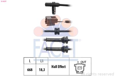 Sensor, wheel speed FACET 21.0237