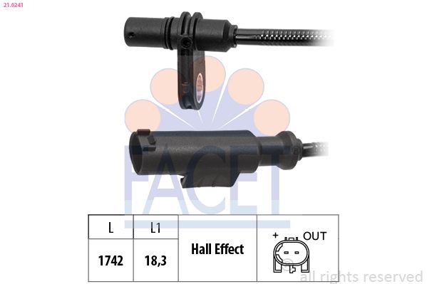 FACET 21.0241 Sensor, wheel speed