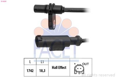 Sensor, wheel speed FACET 21.0241