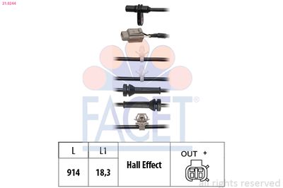 Sensor, wheel speed FACET 21.0244