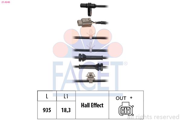 FACET 21.0245 Sensor, wheel speed