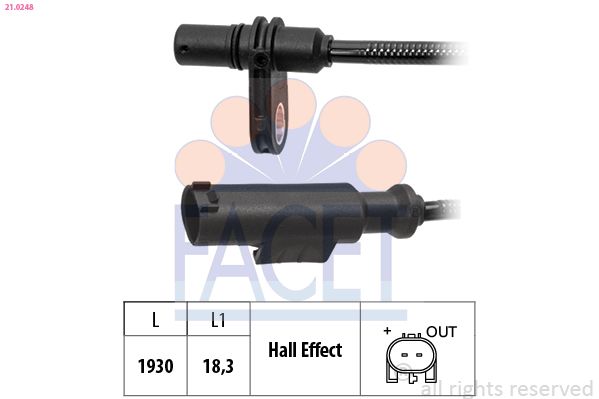 FACET 21.0248 Sensor, wheel speed