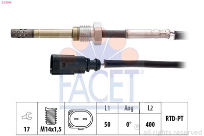Sensor, exhaust gas temperature FACET 22.0066