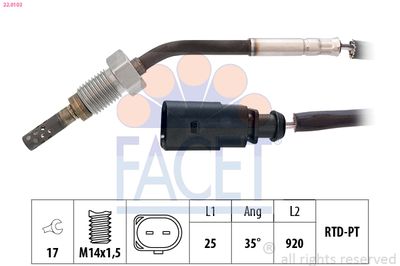 Sensor, exhaust gas temperature FACET 22.0103